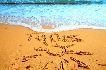 The inscription on the sand 