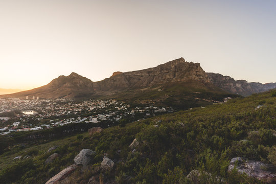 Table Mountain in Cape Town at sunrise