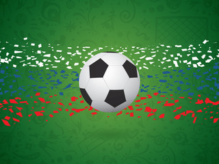 Soccer / Football Vector Background In Russian Flag Concept.