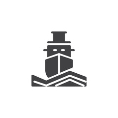 Cruise ship vector icon. filled flat sign for mobile concept and web design. Cruise liner on waves solid icon. Symbol, logo illustration. Pixel perfect vector graphics