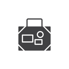 Travel Suitcase vector icon. filled flat sign for mobile concept and web design. Luggage simple solid icon. Symbol, logo illustration. Pixel perfect vector graphics
