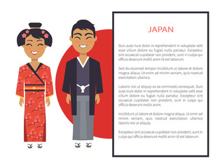 Japan Traditions and Customs Vector Illustration