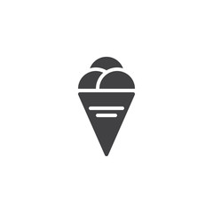 Ice cream cone vector icon. filled flat sign for mobile concept and web design. Summer snack simple solid icon. Symbol, logo illustration. Pixel perfect vector graphics