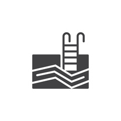 Swimming Pool Ladder vector icon. filled flat sign for mobile concept and web design. Basin solid icon. Symbol, logo illustration. Pixel perfect vector graphics