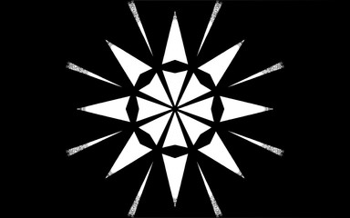 Decorative eight-pointed star with rays
