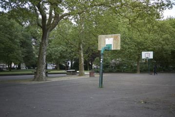 Amsterdam, Netherlands - May 16, 2018: Basketball playground in Amsterdam