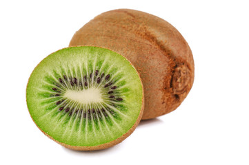 ripe juicy kiwi on white