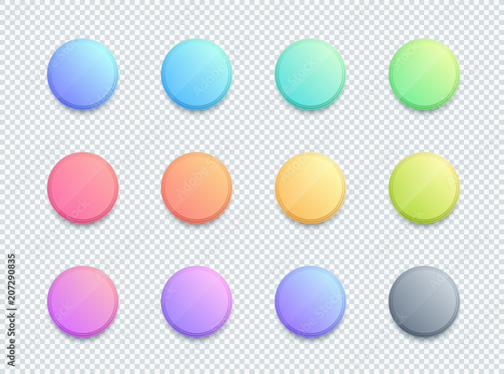 Poster vector 3d circle colorful text box banner elements set of 12