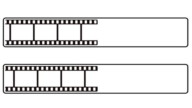 Animation of a progress bar like film strip, movie strip. Alpha channel