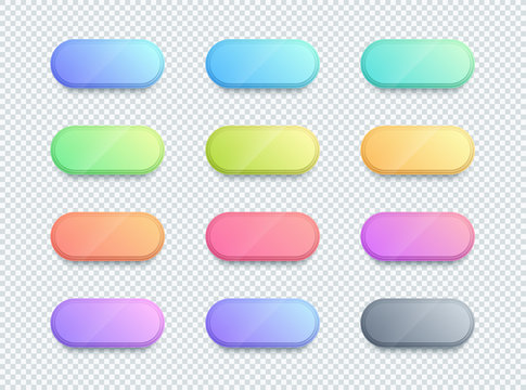 Vector 3d Shape Colorful Text Box Banner Elements Set of 12