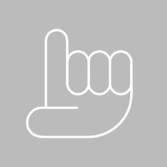 Aufzeigen Hand Zwei - Icon Symbol Piktogramm Bildmarke grafisches Element - Web Druck - Vektor - weiß auf grauen Hintergrund 