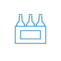 Sixpack - OUTLINE KONTUR - Icon Symbol Piktogramm Bildmarke grafisches Element - Web Druck - Vektor - blau auf weißen Hintergrund