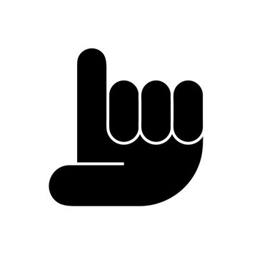 Aufzeigen Hand Zwei - Icon Symbol Piktogramm Bildmarke grafisches Element - Web Druck - Vektor - schwarz auf wei&szlig;en Hintergrund 