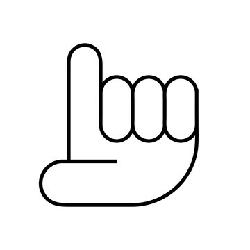 Aufzeigen Hand Zwei - Icon Symbol Piktogramm Bildmarke grafisches Element - Web Druck - Vektor - schwarz auf weißen Hintergrund 