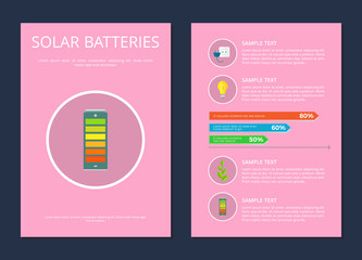 Solar Batteries Set Posters Vector Illustration