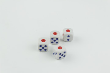 Dice on isolated white background
