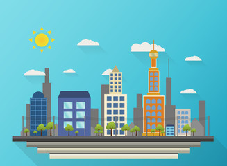 Obraz premium Abstract background of city view vector.