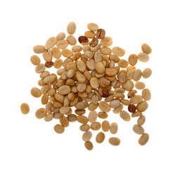 fresh Coffee beans on white background.top view