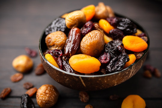 A mix of dried fruit