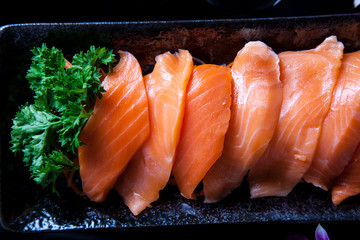 Salmon sashimi