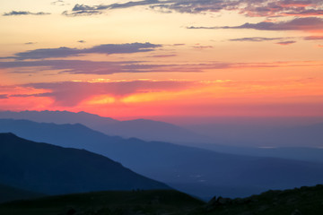 Fototapeta na wymiar Sunset in Kyrgyzstan