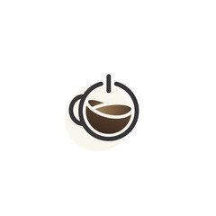 Coffee logo flat design power on