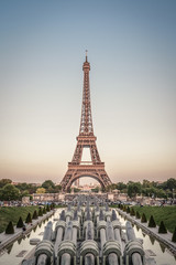 Fototapeta na wymiar View on Eiffel Tower and Champ de Mars