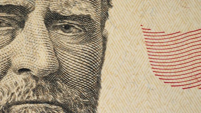 Fifty dollar bill close up