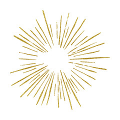 Explosion vector illustration. Rays element. Sunburst, starburst shape on white. Radial lines. Abstract circular geometric shape. Sun ray or star burst light element.