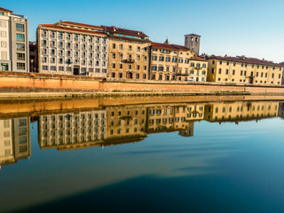 Fototapeta premium Morning on the Arno, Pisa Italy