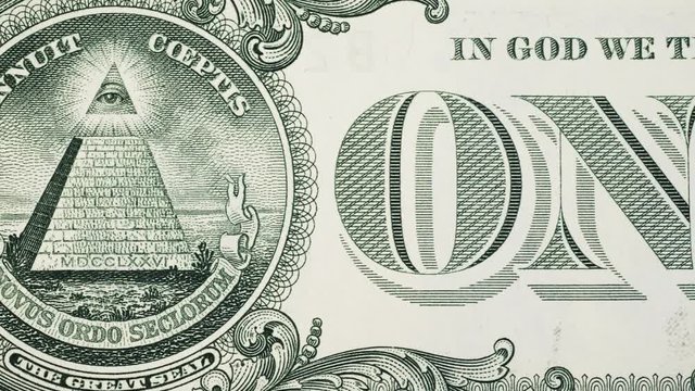 One dollar bill close up