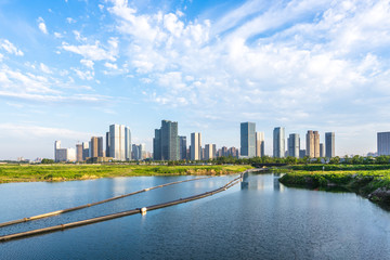 Fototapeta premium panoramic city skyline