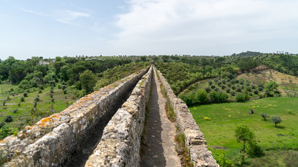 Aqueduct of Tomar near the templar castle. Tomar, Portugal