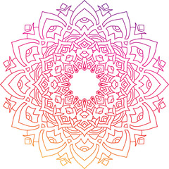 Colorful round mandala with oriental ornament.