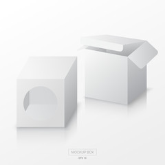 Fototapeta premium Mockup box template. Vector blank square box template for package design.