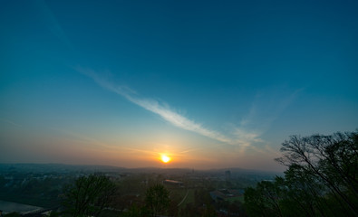 Dramatic sunset and sunrise sky.