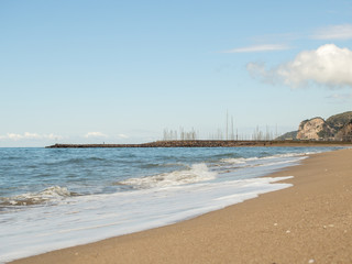 Image of the beach of Castelldefels and Sitges in las Botigues