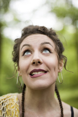 Fototapeta premium Young woman makes facial gesture