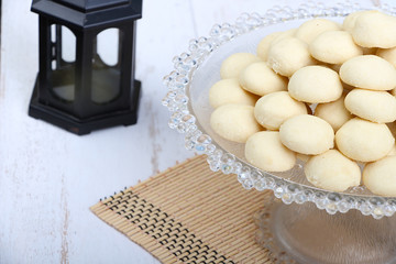 Kahk El Eid - Translation : Cookies of El Fitr Islamic Feast with Arabian lantern