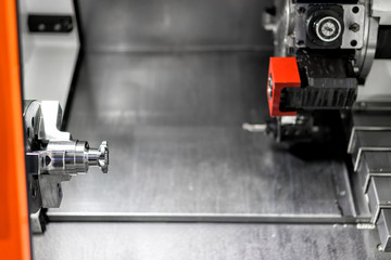 Steel metal automotive parts cutting machine process by CNC lathe