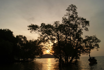 Sunrise over East Railay Beach in Krabi, Thailand