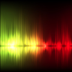 Yellow-red wave abstract equalizer background. EPS10 vector.