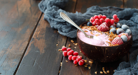Wild berries smoothie bowls