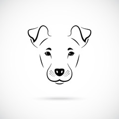 Portrait of Manchester terrier. Black and white icon. Vector illustration.