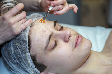 Cosmetology face care for a teenager