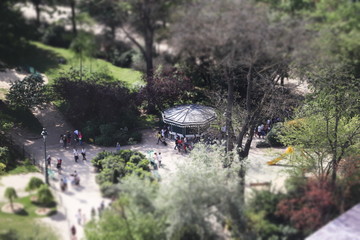 Paris in spring, view  from Eiffel tower