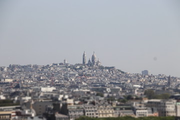 Paris in spring, view  from Eiffel tower