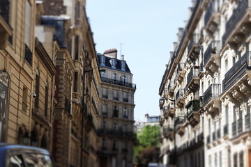 Paris in spring, view  from Eiffel tower