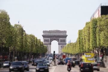 Paris in spring, view  from Eiffel tower