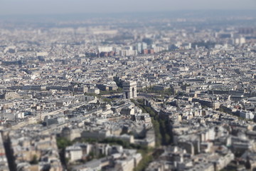 Paris in spring, view  from Eiffel tower